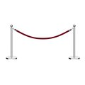 Montour Line Stanchion Post and Rope Kit Pol.Steel, 2 Ball Top1 Maroon Rope C-Kit-2-PS-BA-1-PVR-MN-PS